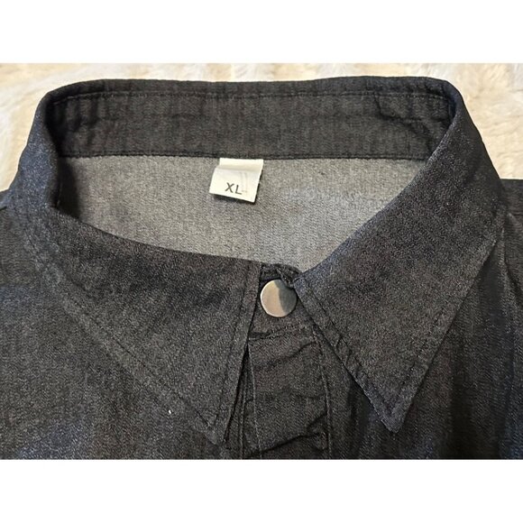 Women's Gray Button-Down Casual Shirt Viscose Polyester Blend Size XL - Picture 13 of 16